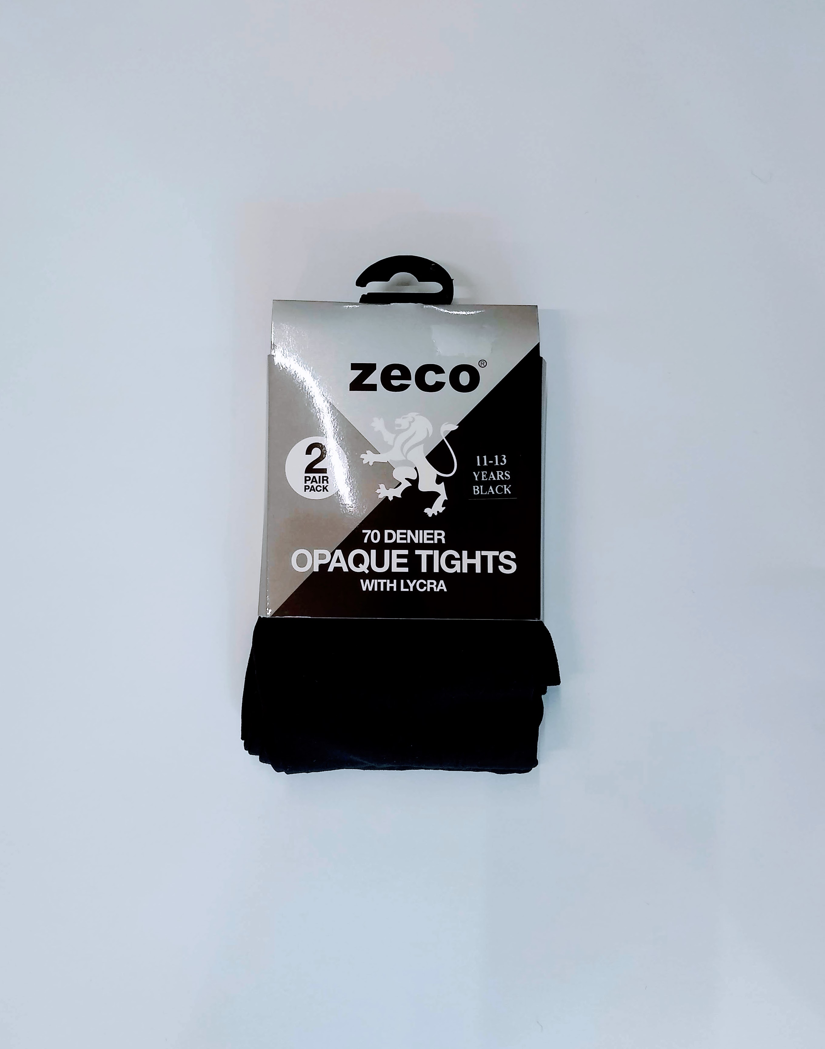 Twin Pack Zeco School Uniform Girls 70 Denier Opaque Tights 